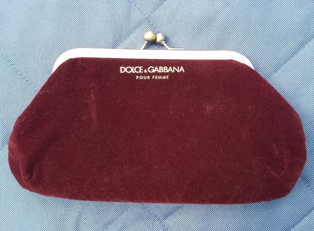 Dolce & Gabbana clutch purse cosmetic bag burgundy